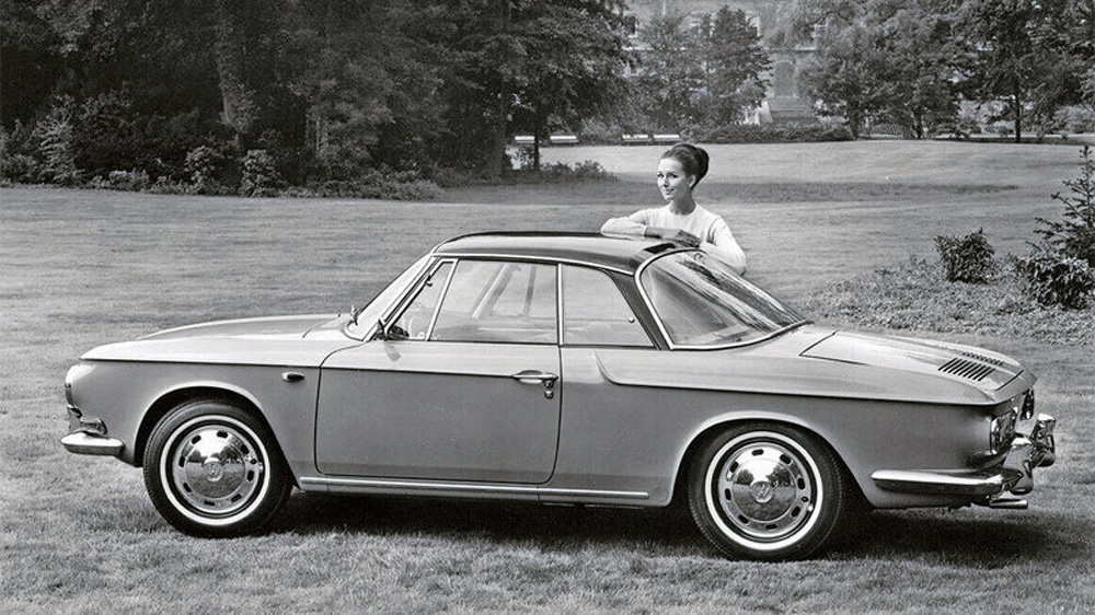 Classic Type 34 Ghia showing the angular profile and dual headlights