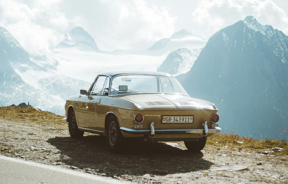 Karmann Ghia type 34 on a hill
